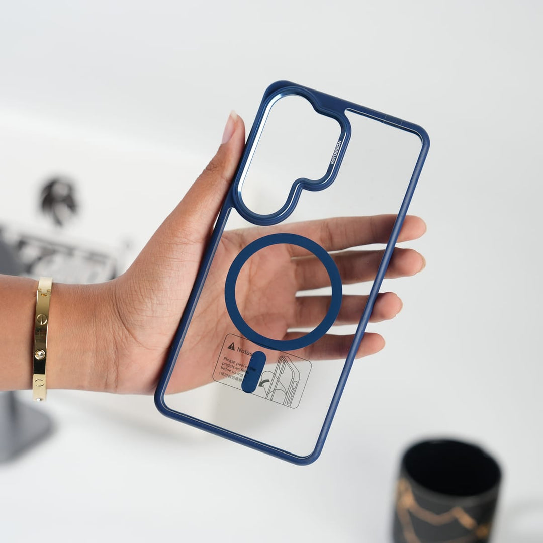 FRATO Samsung S26 Ultra Blue Galaxy S26 Ultra Transparent Shockproof Magnetic Ring Case
