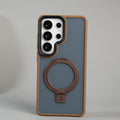 Galaxy S26 Ultra Frosted Ring Stand Case | Raised Camera Guard Matte Protective Cover