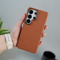 Galaxy S25 Ultra Luxe Skin Leather Finish Case | Premium Soft-Touch Slim MagSafe Cover
