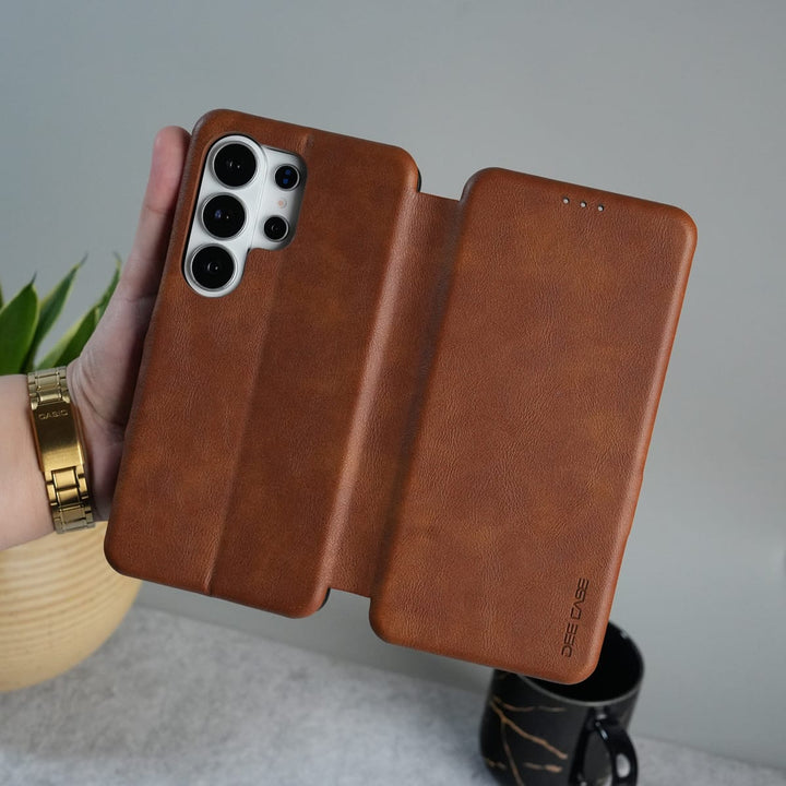 FRATO Samsung S26 Ultra Brown Samsung Galaxy S26 Ultra PU Leather Flip Card Slot Soft Magnetic Closure Case Cover