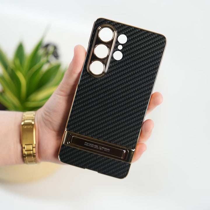 FRATO Samsung S26 Ultra Carbon Black Samsung Galaxy S26 Ultra Premium Metallic Stand Case