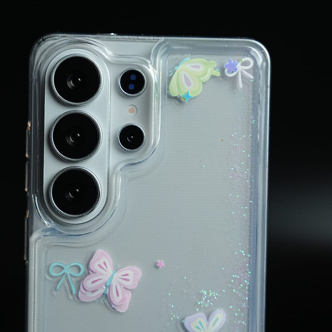 FRATO Samsung S26 Ultra Clear Glitter Floating Charm Case for Galaxy S26 Ultra | Protective Cover