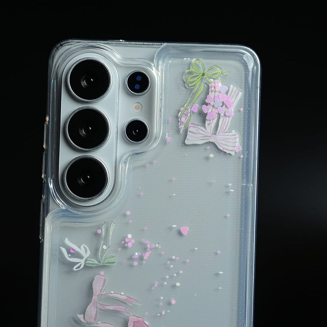 FRATO Samsung S26 Ultra Clear Glitter Floating Charm Case for Galaxy S26 Ultra | Protective Cover