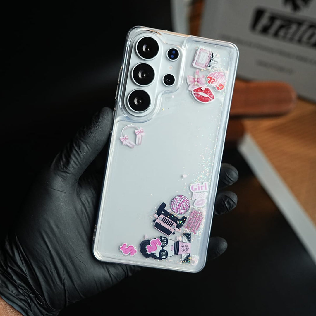 FRATO Samsung S26 Ultra Clear Glitter Floating Charm Case for Galaxy S26 Ultra | Protective Cover