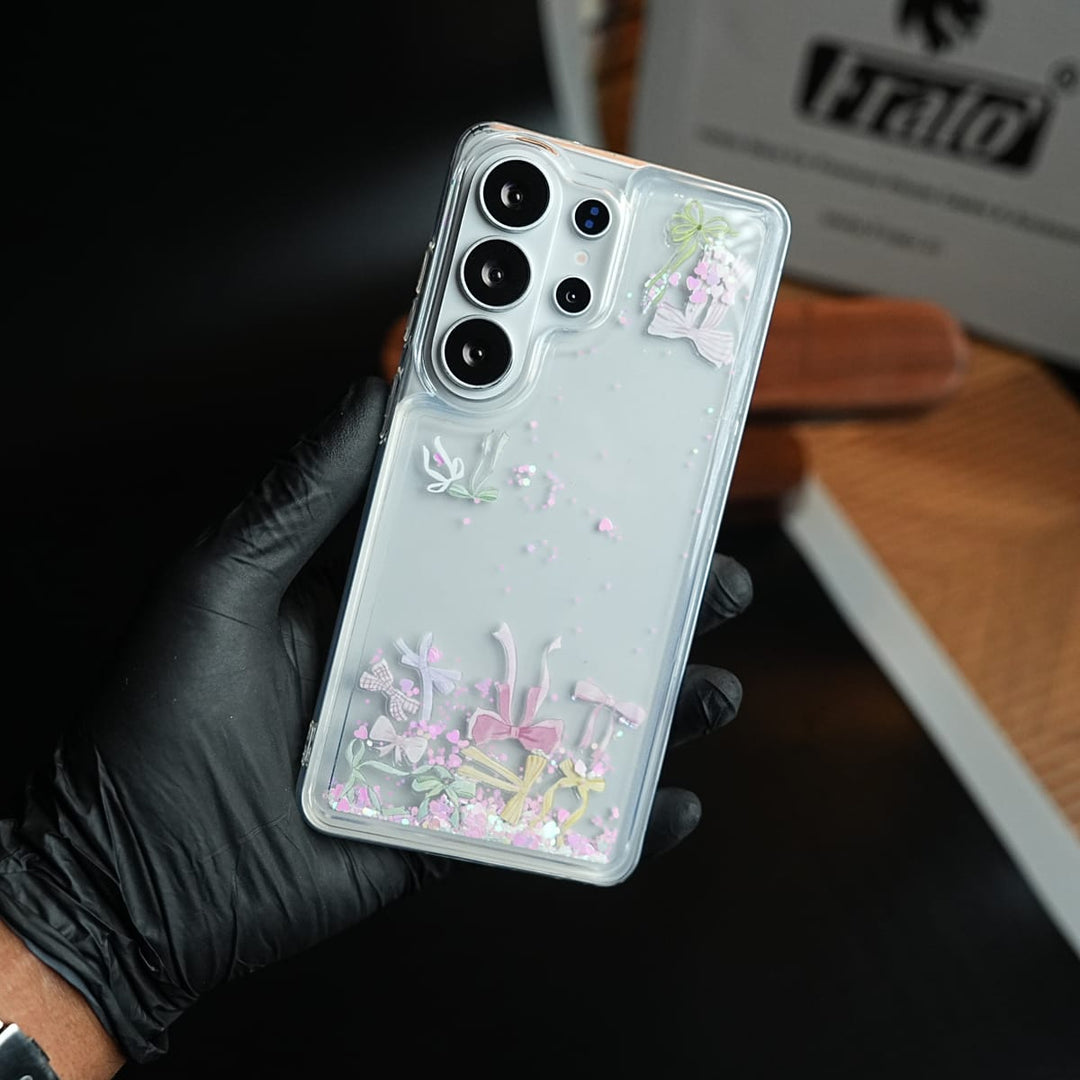 FRATO Samsung S26 Ultra Clear Glitter Floating Charm Case for Galaxy S26 Ultra | Protective Cover