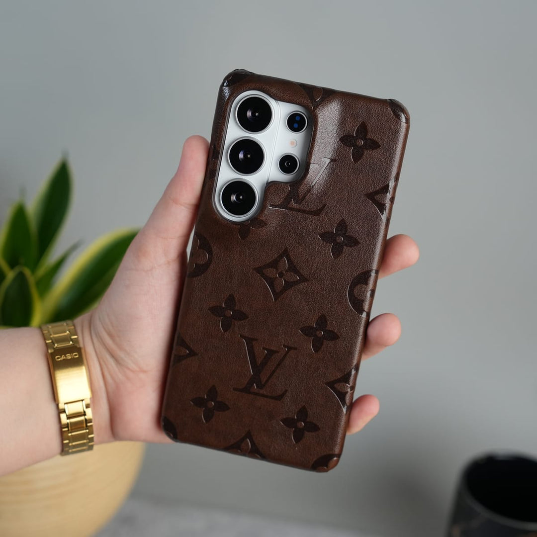 FRATO Samsung S26 Ultra Coffee Brown Galaxy S26 Ultra Luxury PU Leather Fashion Brand Case Cover