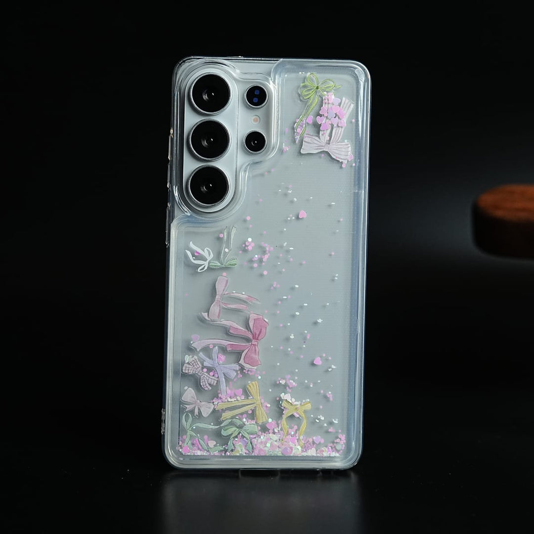 FRATO Samsung S26 Ultra Design 5 Clear Glitter Floating Charm Case for Galaxy S26 Ultra | Protective Cover