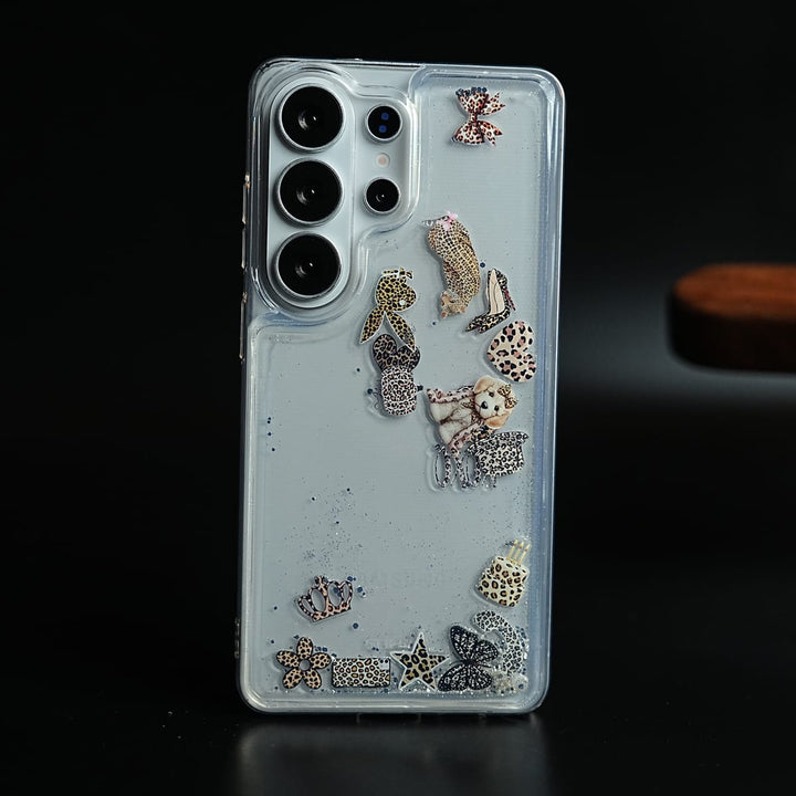 FRATO Samsung S26 Ultra Design 9 Clear Glitter Floating Charm Case for Galaxy S26 Ultra | Protective Cover