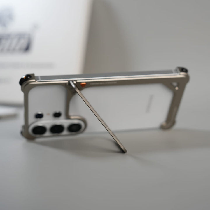 FRATO Samsung S26 Ultra Galaxy S26 Ultra Aluminum Alloy Metal Bumper Frame with Foldable Stand
