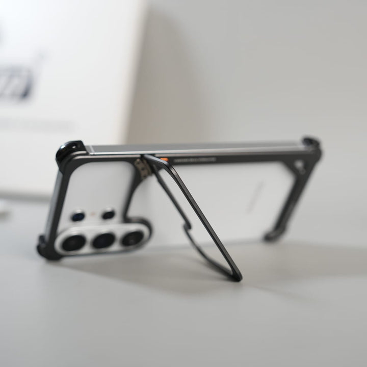 FRATO Samsung S26 Ultra Galaxy S26 Ultra Aluminum Alloy Metal Bumper Frame with Foldable Stand