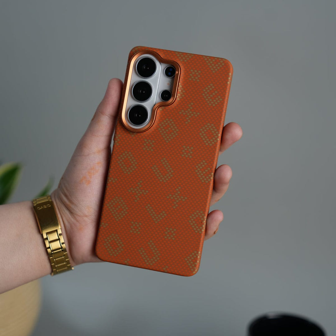 FRATO Samsung S26 Ultra Galaxy S26 Ultra Aramid Fiber Design Slim Case Cover  | MagSafe Supported | Orange