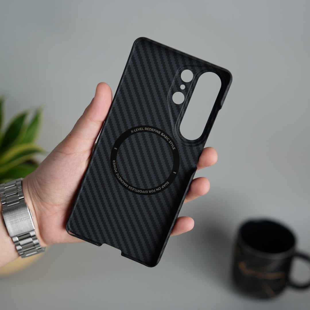 FRATO Samsung S26 Ultra Galaxy S26 Ultra Carbon Fiber Slim Case | Ultra-Thin Magnetic Charging Ring Cover