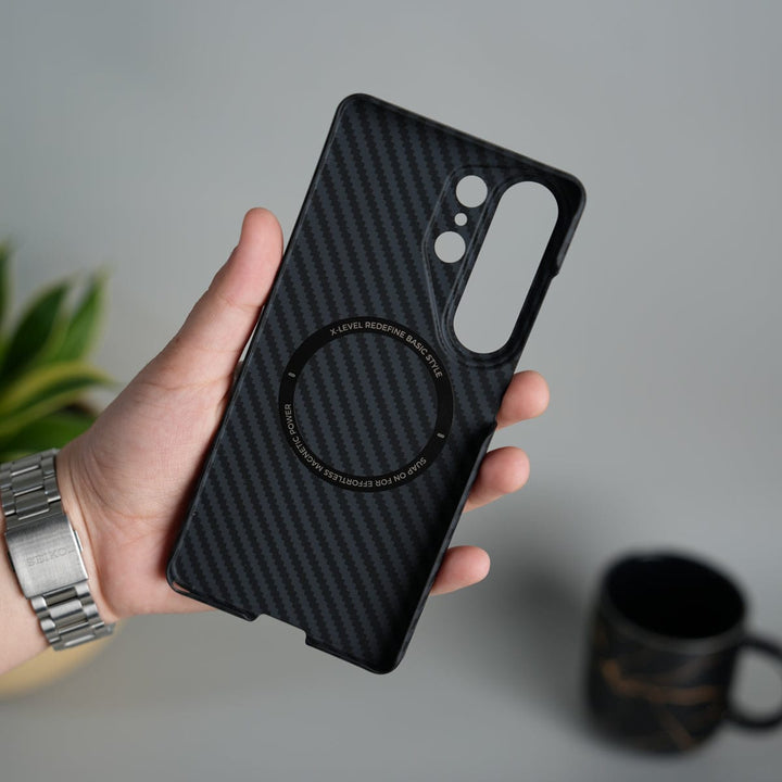 FRATO Samsung S26 Ultra Galaxy S26 Ultra Carbon Fiber Slim Case | Ultra-Thin Magnetic Charging Ring Cover