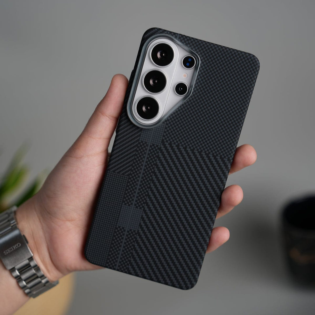 FRATO Samsung S26 Ultra Galaxy S26 Ultra Carbon Fiber Texture Design Hard Pc MagSafe Case Cover BlackMixLine Design