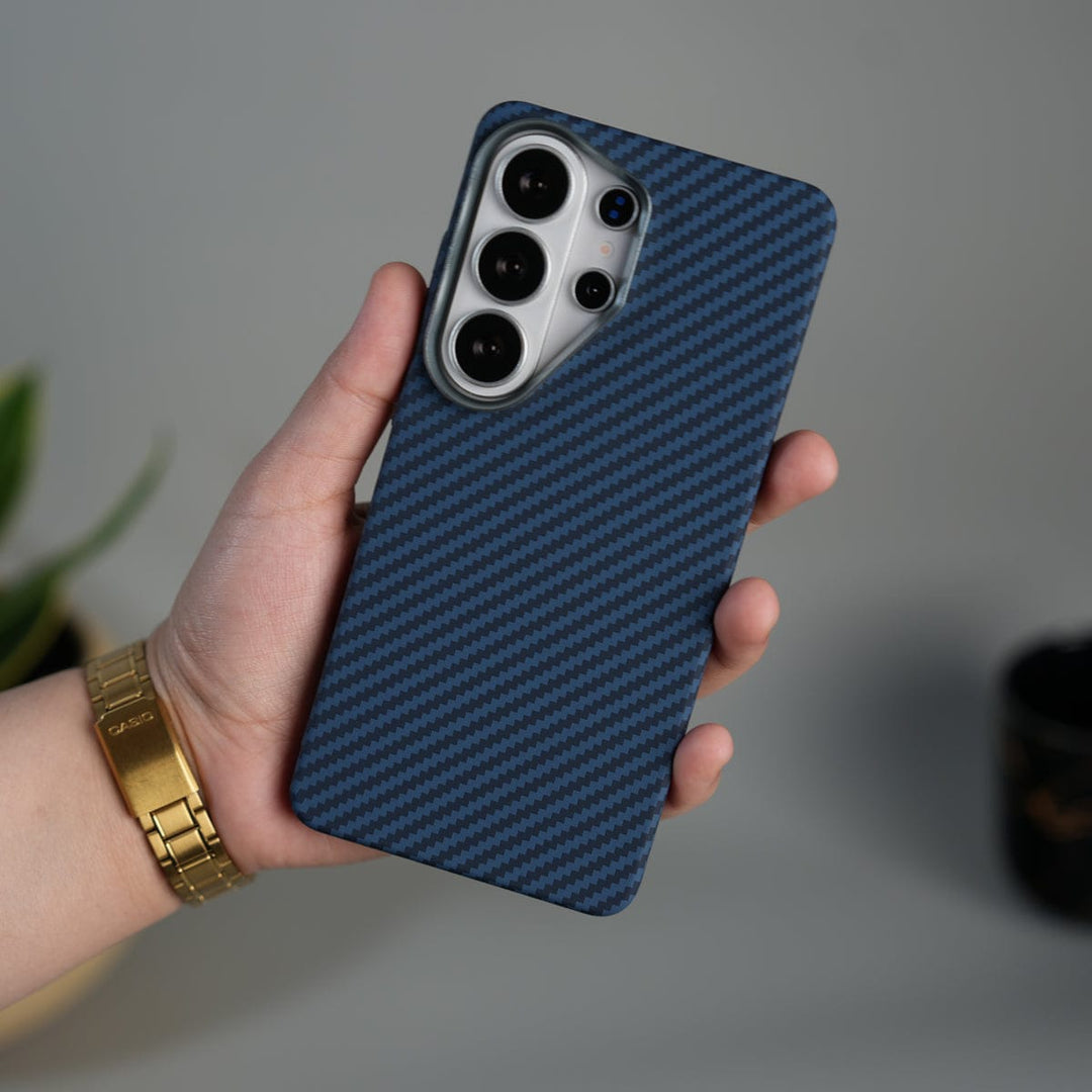 FRATO Samsung S26 Ultra Galaxy S26 Ultra Carbon Fiber Texture Design Hard Pc MagSafe Case Cover Blue