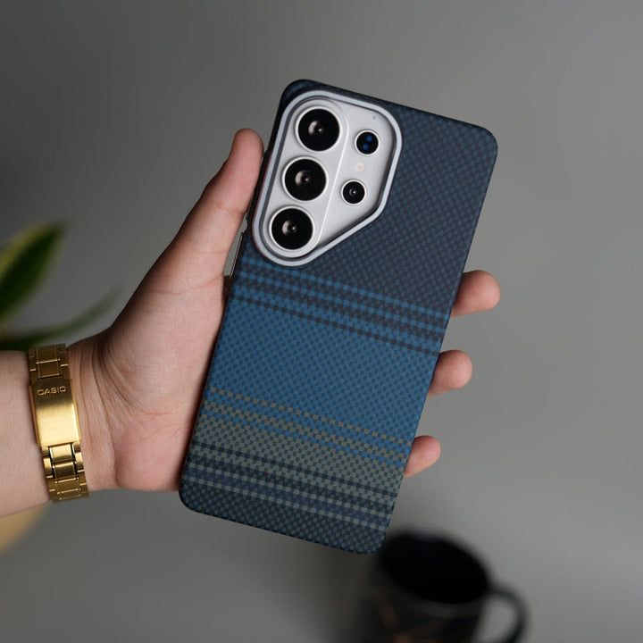 FRATO Samsung S26 Ultra Galaxy S26 Ultra Carbon Fiber Texture Design Hard Pc MagSafe Case Cover BlueLine