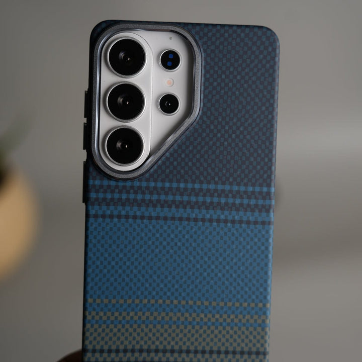 FRATO Samsung S26 Ultra Galaxy S26 Ultra Carbon Fiber Texture Design Hard Pc MagSafe Case Cover BlueLine