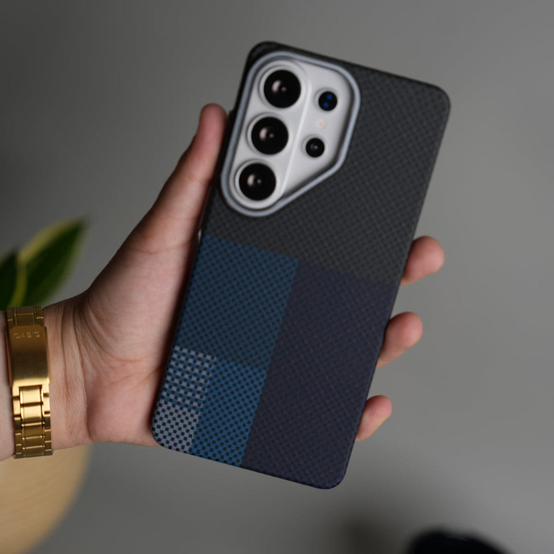 FRATO Samsung S26 Ultra Galaxy S26 Ultra Carbon Fiber Texture Design Hard Pc MagSafe Case Cover BlueMix Design