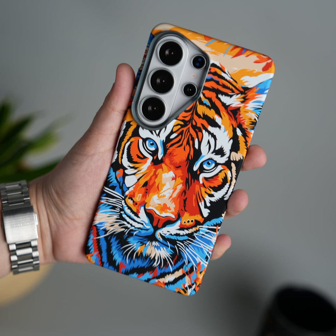 FRATO Samsung S26 Ultra Galaxy S26 Ultra Carbon Fiber Texture Design Hard Pc MagSafe Case Cover ColorFullTiger Design