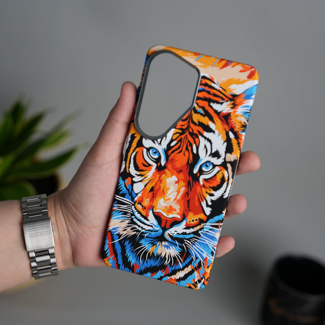 FRATO Samsung S26 Ultra Galaxy S26 Ultra Carbon Fiber Texture Design Hard Pc MagSafe Case Cover ColorFullTiger Design