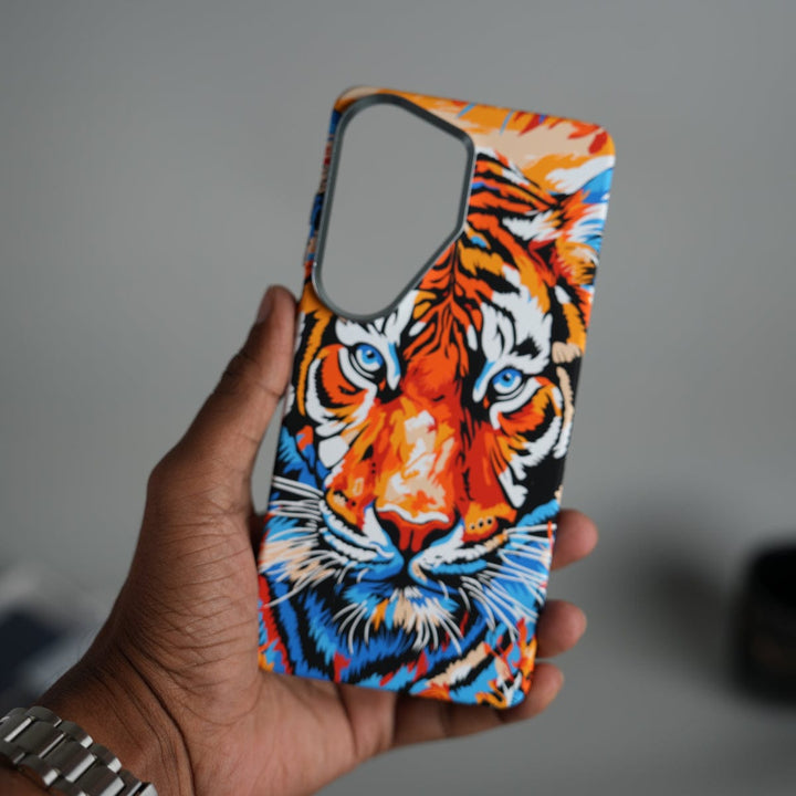 FRATO Samsung S26 Ultra Galaxy S26 Ultra Carbon Fiber Texture Design Hard Pc MagSafe Case Cover ColorFullTiger Design