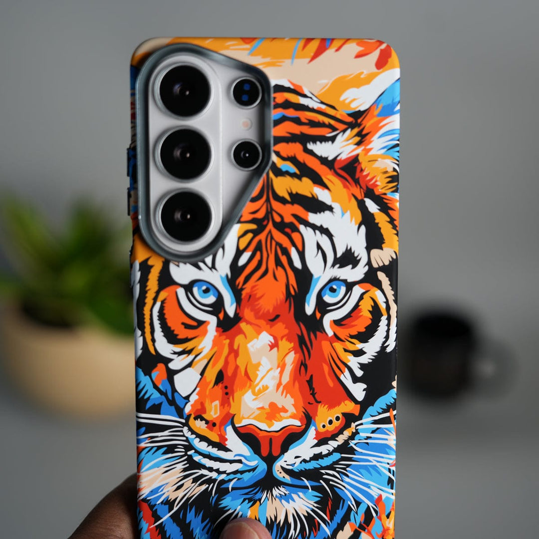 FRATO Samsung S26 Ultra Galaxy S26 Ultra Carbon Fiber Texture Design Hard Pc MagSafe Case Cover ColorFullTiger Design