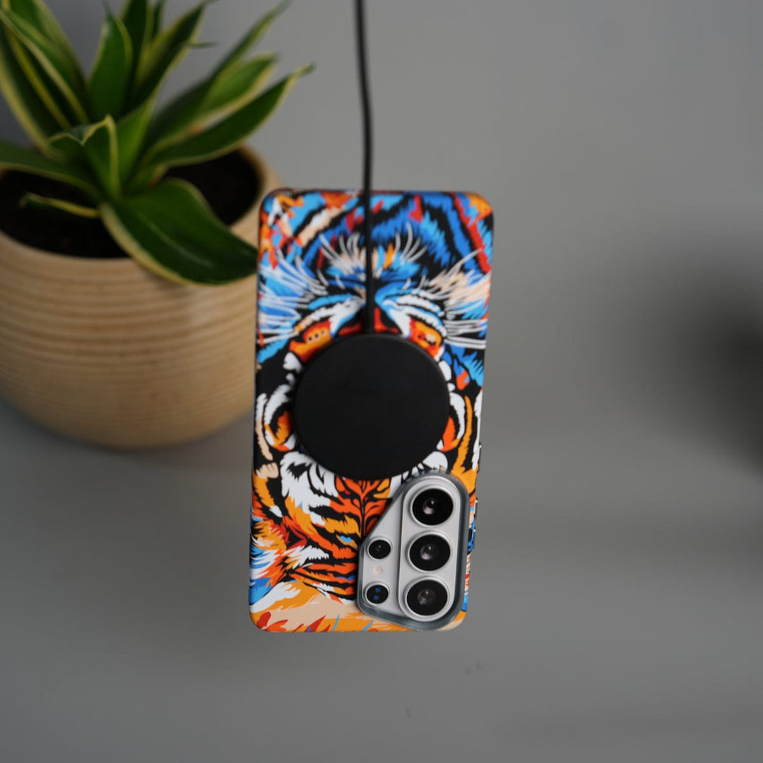 FRATO Samsung S26 Ultra Galaxy S26 Ultra Carbon Fiber Texture Design Hard Pc MagSafe Case Cover ColorFullTiger Design