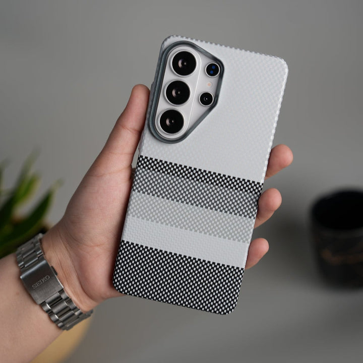 FRATO Samsung S26 Ultra Galaxy S26 Ultra Carbon Fiber Texture Design Hard Pc MagSafe Case Cover GrayBlackLine Design