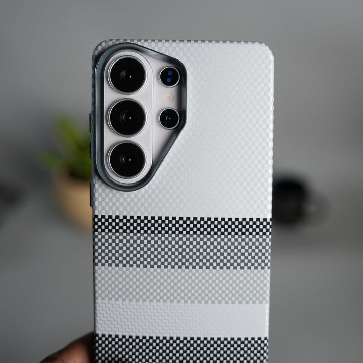 FRATO Samsung S26 Ultra Galaxy S26 Ultra Carbon Fiber Texture Design Hard Pc MagSafe Case Cover GrayBlackLine Design