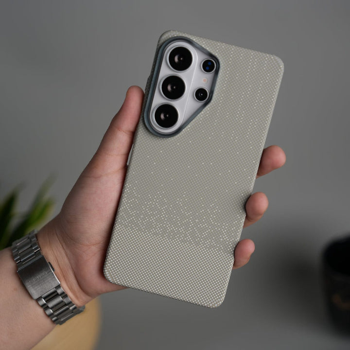 FRATO Samsung S26 Ultra Galaxy S26 Ultra Carbon Fiber Texture Design Hard Pc MagSafe Case Cover GrayDots Design