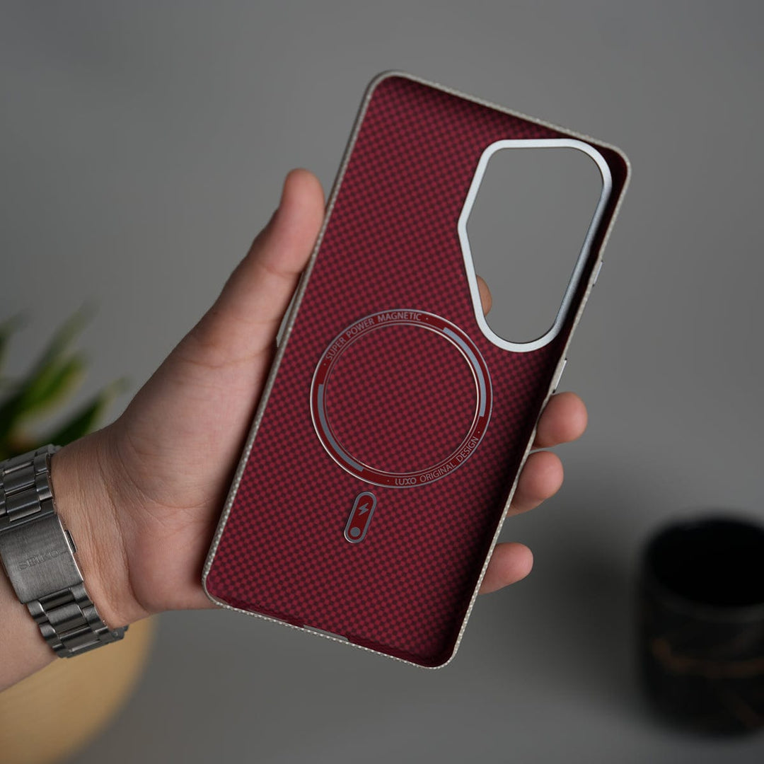 FRATO Samsung S26 Ultra Galaxy S26 Ultra Carbon Fiber Texture Design Hard Pc MagSafe Case Cover GrayDots Design