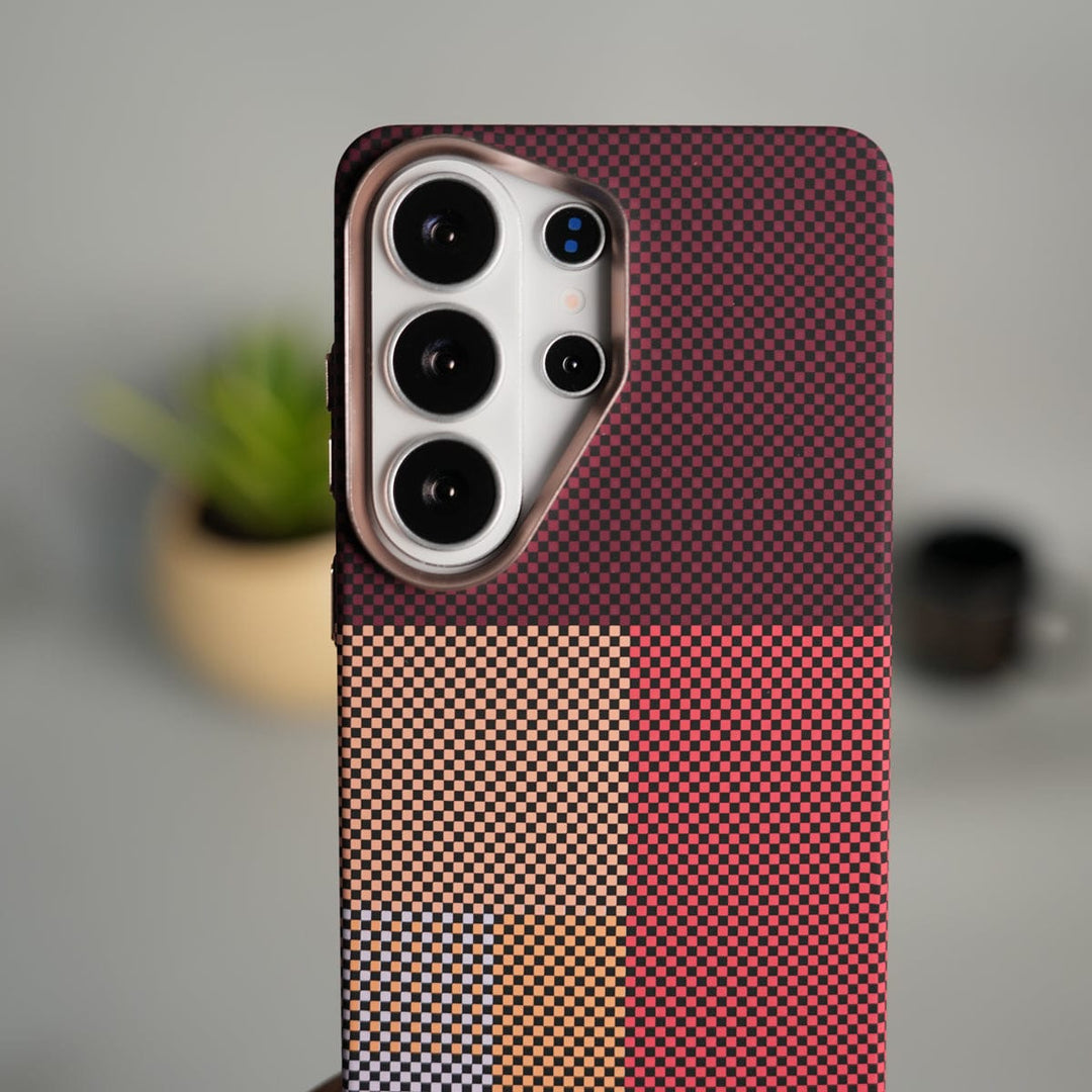 FRATO Samsung S26 Ultra Galaxy S26 Ultra Carbon Fiber Texture Design Hard Pc MagSafe Case Cover MaroonTop Design