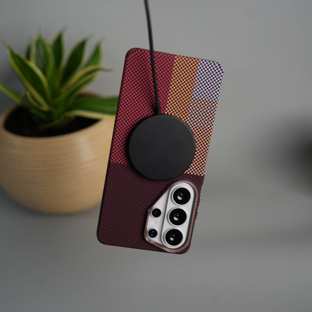 FRATO Samsung S26 Ultra Galaxy S26 Ultra Carbon Fiber Texture Design Hard Pc MagSafe Case Cover MaroonTop Design