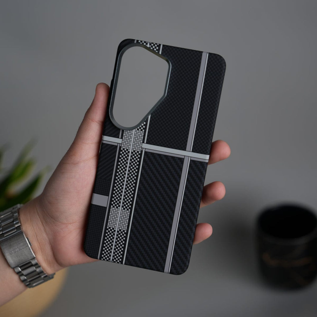 FRATO Samsung S26 Ultra Galaxy S26 Ultra Carbon Fiber Texture Design Hard Pc MagSafe Case Cover SilverMixLine Design