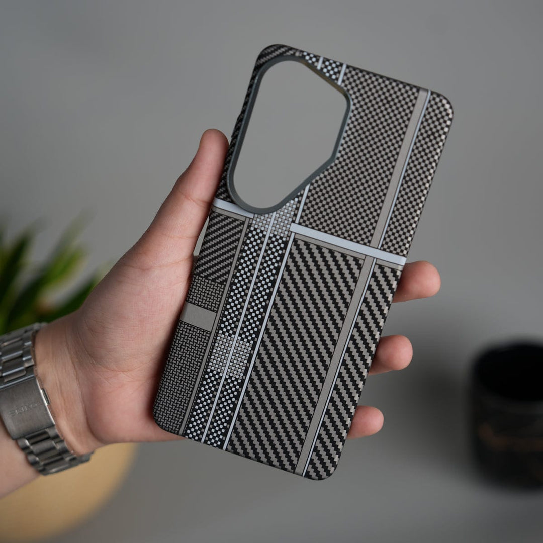 FRATO Samsung S26 Ultra Galaxy S26 Ultra Carbon Fiber Texture Design Hard Pc MagSafe Case Cover SilverMixLine Design
