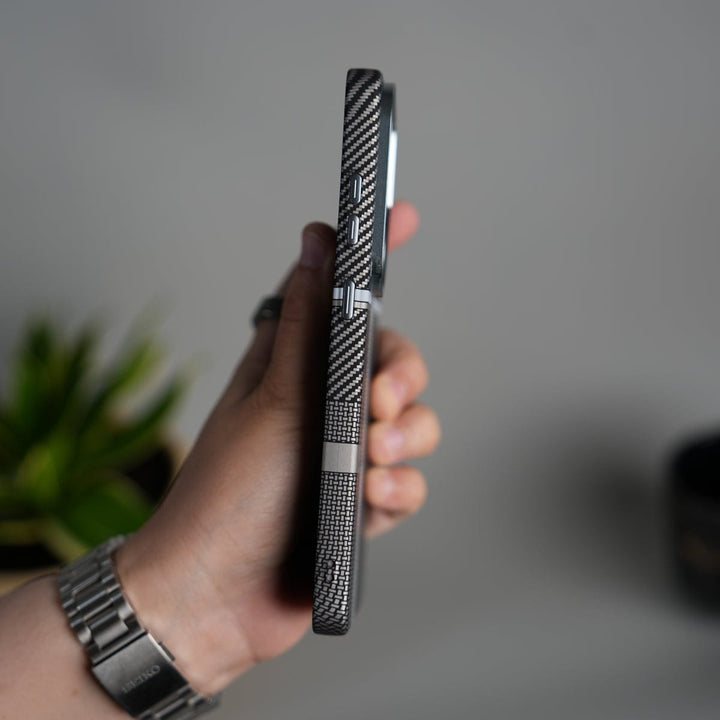 FRATO Samsung S26 Ultra Galaxy S26 Ultra Carbon Fiber Texture Design Hard Pc MagSafe Case Cover SilverMixLine Design