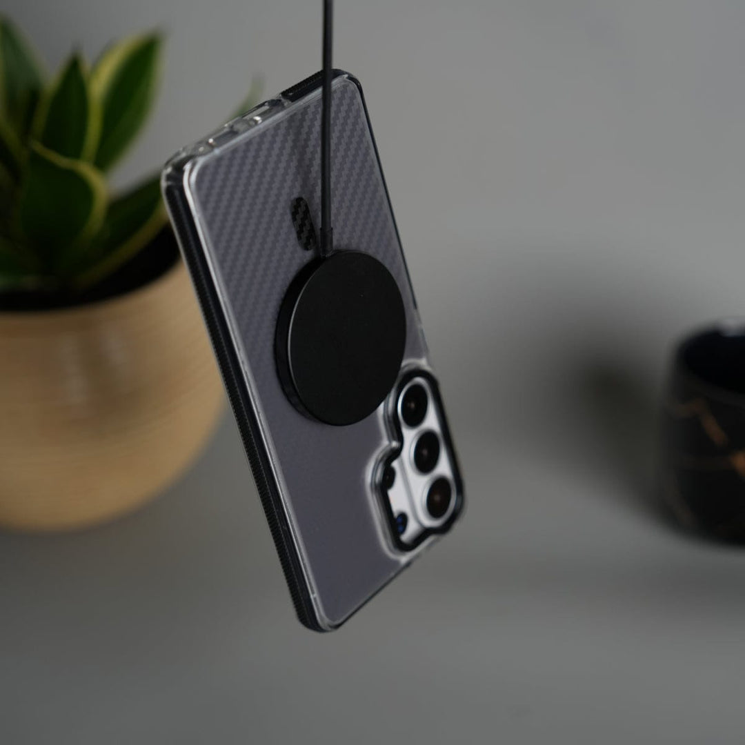 FRATO Samsung S26 Ultra Galaxy S26 Ultra Carbon Texture Transparent Metal Camera Ring MagSafe Cover