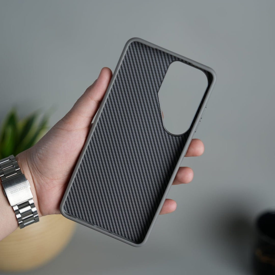 FRATO Samsung S26 Ultra Galaxy S26 Ultra Carbon Textured Metal Camera Ring and Rotating Kick Stand Case