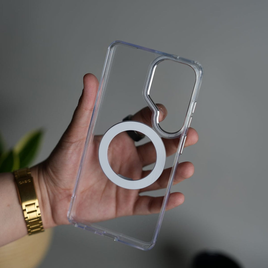 FRATO Samsung S26 Ultra Galaxy S26 Ultra Clear Cover With Metal Stand and Metal Camera Bump