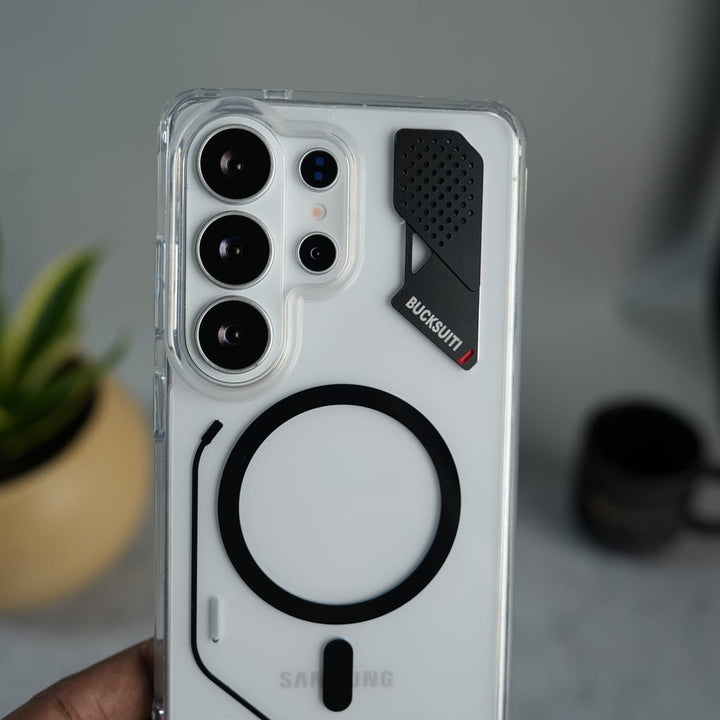 FRATO Samsung S26 Ultra Galaxy S26 Ultra Clear MagSafe Case | Transparent Cover with Metal Grille Design