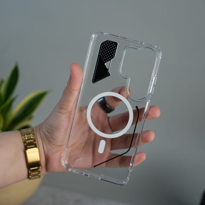 FRATO Samsung S26 Ultra Galaxy S26 Ultra Clear MagSafe Case | Transparent Cover with Metal Grille Design