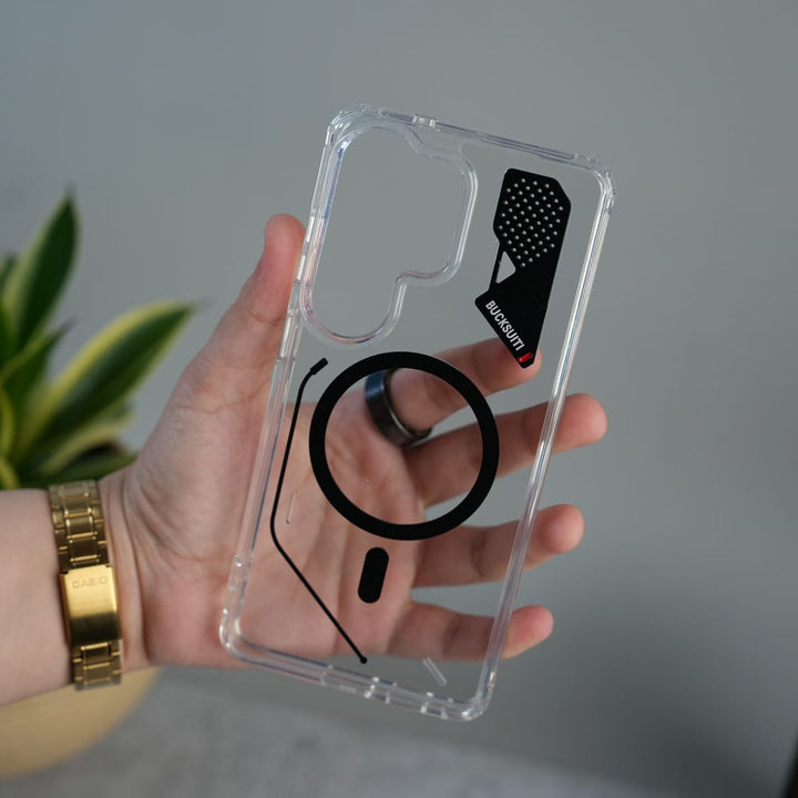 FRATO Samsung S26 Ultra Galaxy S26 Ultra Clear MagSafe Case | Transparent Cover with Metal Grille Design