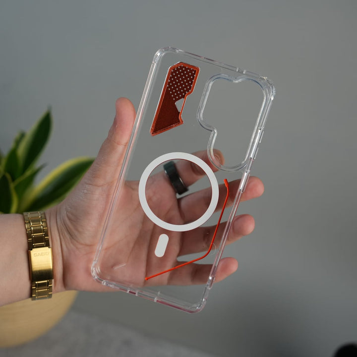 FRATO Samsung S26 Ultra Galaxy S26 Ultra Clear MagSafe Case | Transparent Cover with Metal Grille Design