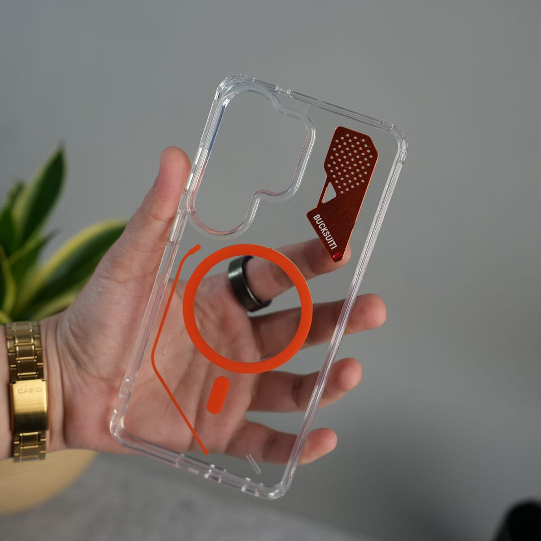 FRATO Samsung S26 Ultra Galaxy S26 Ultra Clear MagSafe Case | Transparent Cover with Metal Grille Design