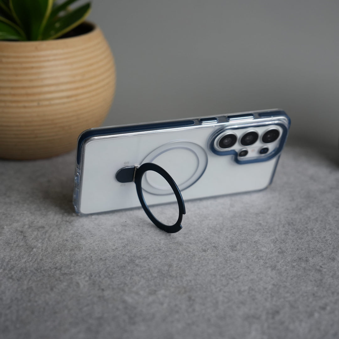 FRATO Samsung S26 Ultra Galaxy S26 Ultra Clear MagSafe Kickstand Case | Transparent Shockproof Slim Cover with Metal Ring Stand