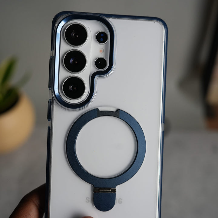 FRATO Samsung S26 Ultra Galaxy S26 Ultra Clear MagSafe Kickstand Case | Transparent Shockproof Slim Cover with Metal Ring Stand