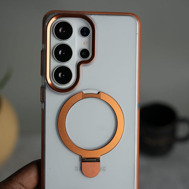 FRATO Samsung S26 Ultra Galaxy S26 Ultra Clear MagSafe Kickstand Case | Transparent Shockproof Slim Cover with Metal Ring Stand