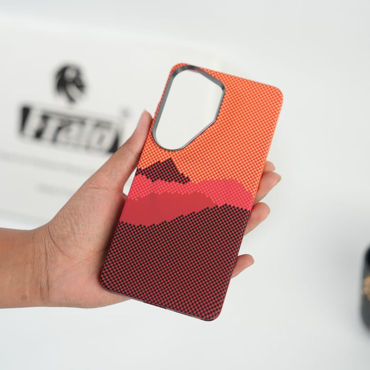 FRATO Samsung S26 Ultra Galaxy S26 Ultra Fiber Texture Case | Ultra Slim Hard Back Cover | Red Hill