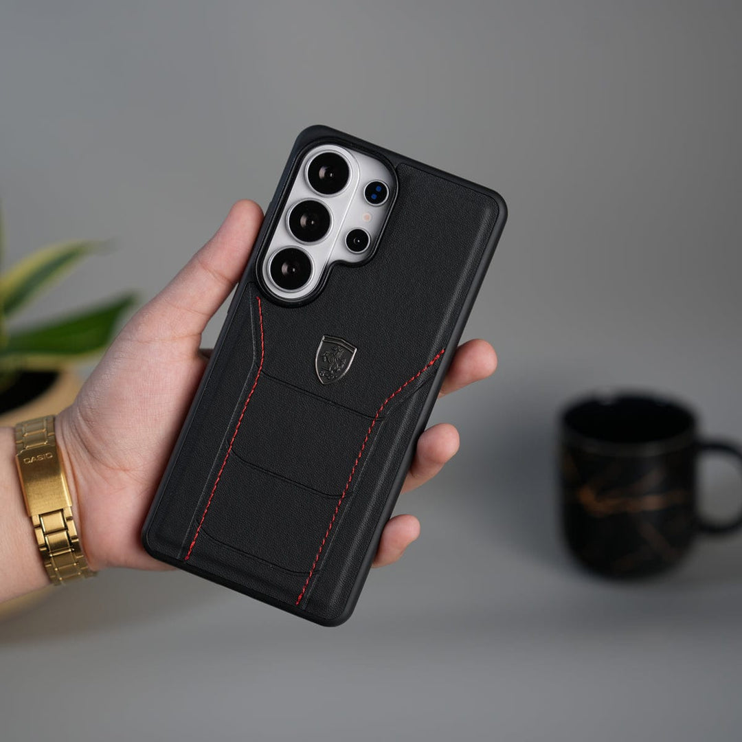 FRATO Samsung S26 Ultra Galaxy S26 Ultra FR Stitched PU Leather Case Cover (Black)