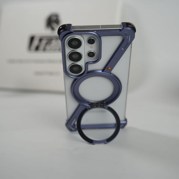 FRATO Samsung S26 Ultra Galaxy S26 Ultra Frameless Z Shape Metal Case with Rotating Stand